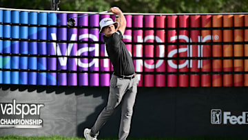 Peter Malnati tees off during the final round of the 2024 Valspar Championship