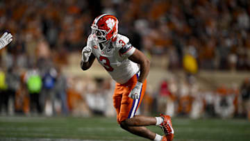 Dec 21, 2024; Austin, Texas, USA; Clemson Tigers defensive end T.J. Parker (3) in action during the game between the Texas Longhorns and the Clemson Tigers in the CFP National Playoff First Round at Darrell K Royal-Texas Memorial Stadium. Mandatory Credit: Jerome Miron-Imagn Images