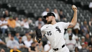 Jun 19, 2024; Chicago, Illinois, USA;  Chicago White Sox pitcher Garrett Crochet (45) delivers during the first inning against the Houston Astros at Guaranteed Rate Field. Mandatory Credit: Matt Marton-USA TODAY Sports