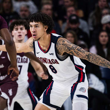 Gonzaga Bulldogs guard Jalen Warley (8).