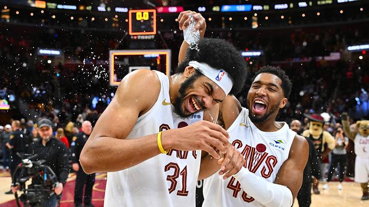 Jarrett Allen and Donovan Mitchell, Cleveland Cavaliers