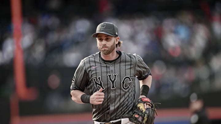 May 11, 2024; New York City, New York, USA; New York Mets second baseman Jeff McNeil (1) during a game against the Atlanta Braves at Citi Field. Mandatory Credit: John Jones-USA TODAY Sports