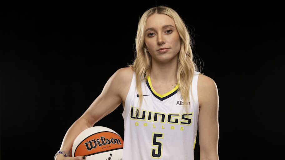 Dallas Wings guard Paige Bueckers poses for a photo during the 2025 Dallas Wings Media Day.  | Jerome Miron-Imagn Images
