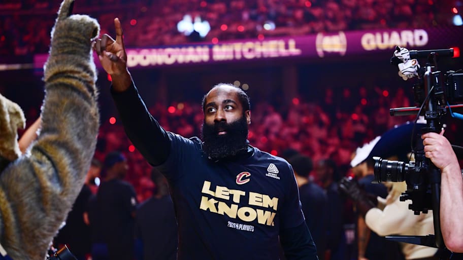 Cleveland Cavaliers guard James Harden is introduced before game four against Detroit Pistons.
