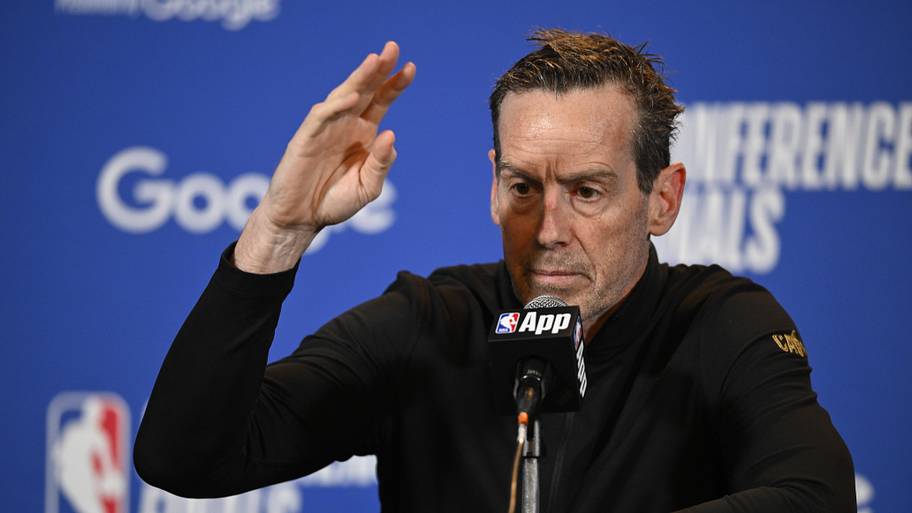 Cleveland Cavaliers head coach Kenny Atkinson speaks with media before  game four of the eastern conference finals.