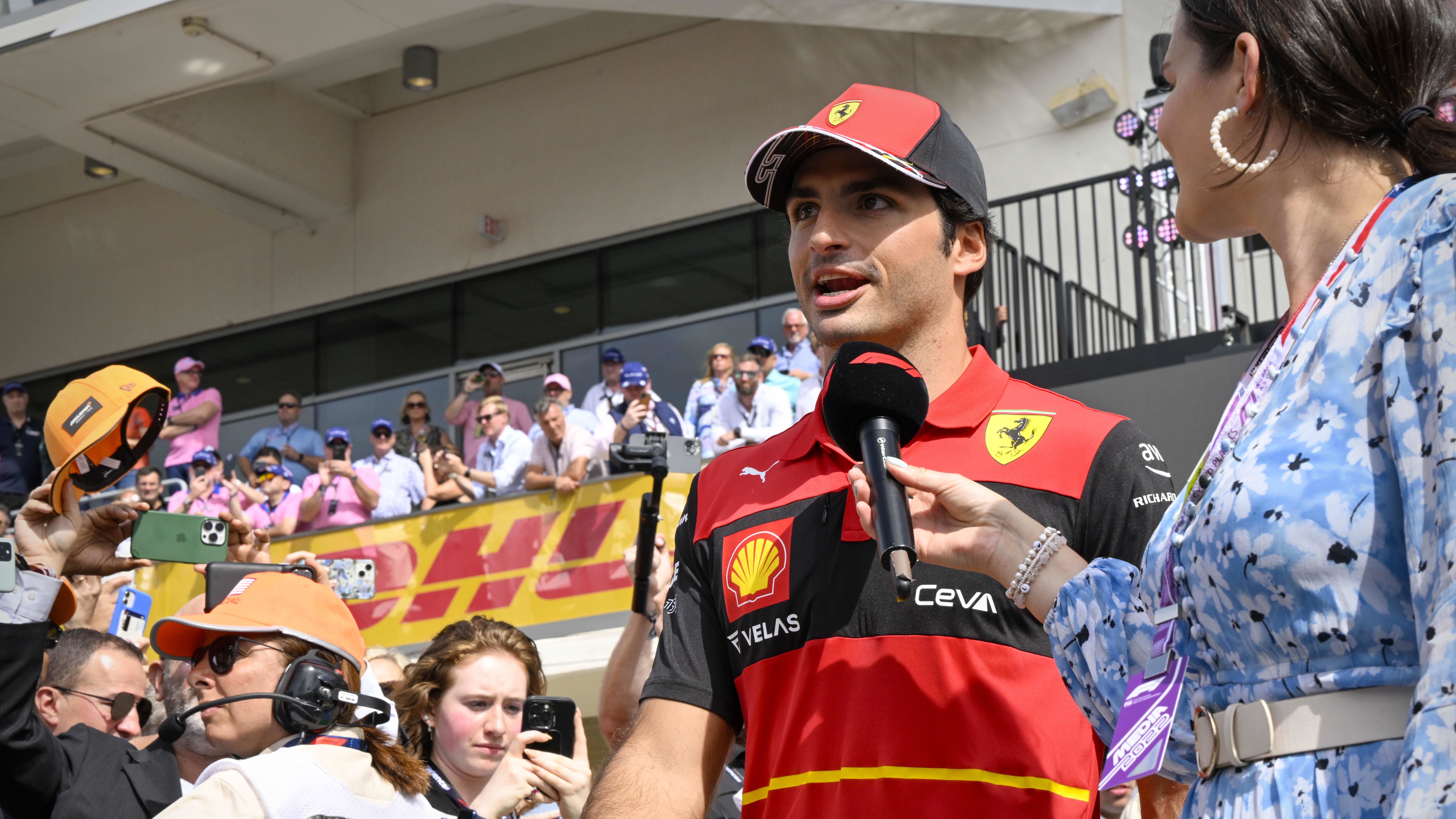 Oct 23, 2022; Austin, Texas, USA; Scuderia Ferrari driver Carlos Sainz (55) of Team Spain walks on