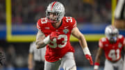 Dec 29, 2023; Arlington, TX, USA; Ohio State Buckeyes defensive end Jack Sawyer (33) in action during the game between the Ohio State Buckeyes and the Missouri Tigers at AT&T Stadium. Mandatory Credit: Jerome Miron-USA TODAY Sports