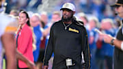 Sep 29, 2024; Indianapolis, Indiana, USA; Pittsburgh Steelers head coach Mike Tomlin walks on the sidelines before the game against the Indianapolis Colts at Lucas Oil Stadium. Mandatory Credit: Marc Lebryk-Imagn Images