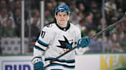 Nov 20, 2024; Dallas, Texas, USA; San Jose Sharks center Macklin Celebrini (71) in action during the game between the Dallas Stars and the San Jose Sharks at the American Airlines Center. Mandatory Credit: Jerome Miron-Imagn Images
