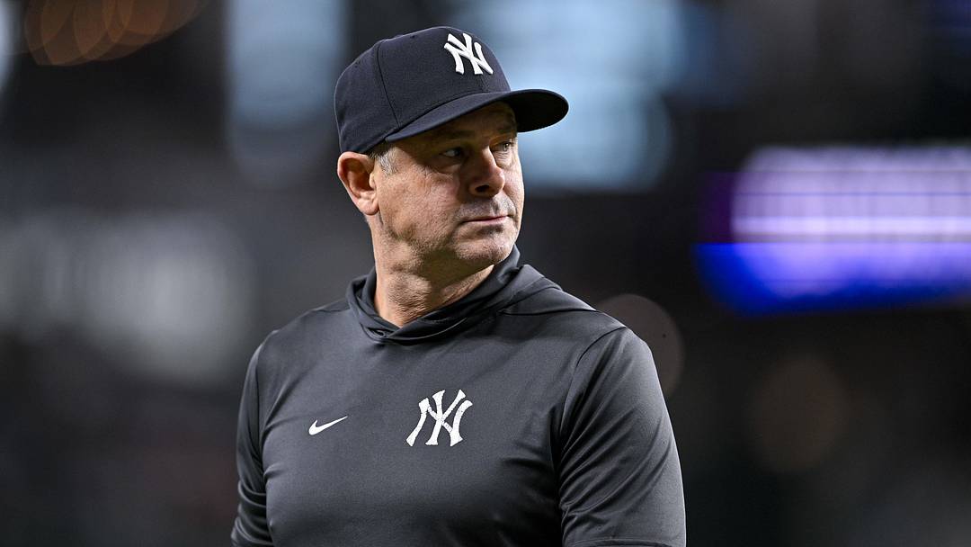 Apr 29, 2026; Arlington, Texas, USA; New York Yankees manager Aaron Boone (17) walks back to the dugout during the eighth inning against the Texas Rangers at Globe Life Field. Mandatory Credit: Jerome Miron-Imagn Images Apr 29, 2026; Arlington, Texas, USA; New York Yankees manager Aaron Boone (17) walks back to the dugout during the eighth inning against the Texas Rangers at Globe Life Field. Mandatory Credit: Jerome Miron-Imagn Images