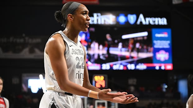 A'ja Wilson, the starting center for the Las Vegas Aces