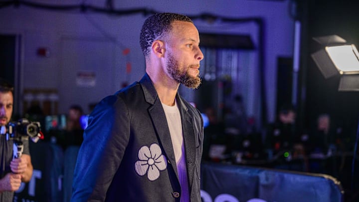 Golden State Warriors guard Stephen Curry enters the arena before game three of the 2022 Western Conference Finals against the Dallas Mavericks.