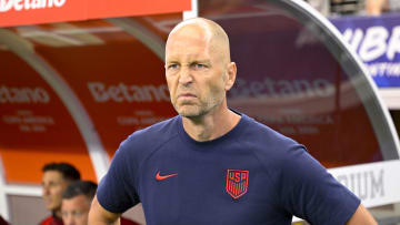 Jun 23, 2024; Arlington, TX, USA; United States head coach Gregg Berhalter looks on before the game between the United States and Bolivia in a 2024 Copa America match at AT&T Stadium. Mandatory Credit: Jerome Miron-USA TODAY Sports