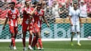 Musiala fez um hat trick no jogo deste domingo