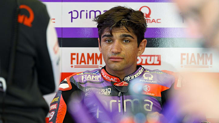 Apr 14, 2024; Austin, TX, USA; Jorge Martin (89) of Spain and Prima Pramac Racing before the MotoGP Grand Prix of The Americas at Circuit of The Americas. Mandatory Credit: Jerome Miron-Imagn Images