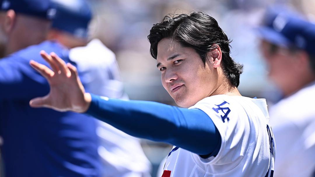 Jun 7, 2026; Los Angeles, California, USA;  Los Angeles Dodgers two-way player Shohei Ohtani (17) in the dugout during the second inning of a game against the Los Angeles Angels at Dodger Stadium. Mandatory Credit: William Liang-Imagn Images