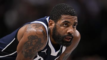 Dallas Mavericks guard Kyrie Irving (11) during the game between the Dallas Mavericks and the Golden State Warriors at the American Airlines Center.