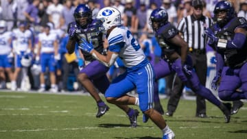 Brigham Young Cougars running back LJ Martin (27)