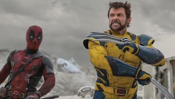 (L-R): Ryan Reynolds as Deadpool/Wade Wilson and Hugh Jackman as Wolverine/Logan in 20th Century Studios/Marvel Studios' DEADPOOL & WOLVERINE. Photo by Jay Maidment. © 2024 20th Century Studios / © and ™ 2024 MARVEL.