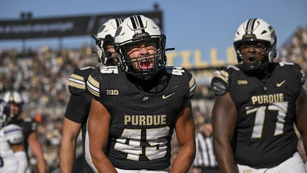 Purdue Boilermakers running back Devin Mockobee (45) 