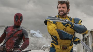 (L-R): Ryan Reynolds as Deadpool/Wade Wilson and Hugh Jackman as Wolverine/Logan in 20th Century Studios/Marvel Studios' DEADPOOL & WOLVERINE. Photo by Jay Maidment. © 2024 20th Century Studios / © and ™ 2024 MARVEL.