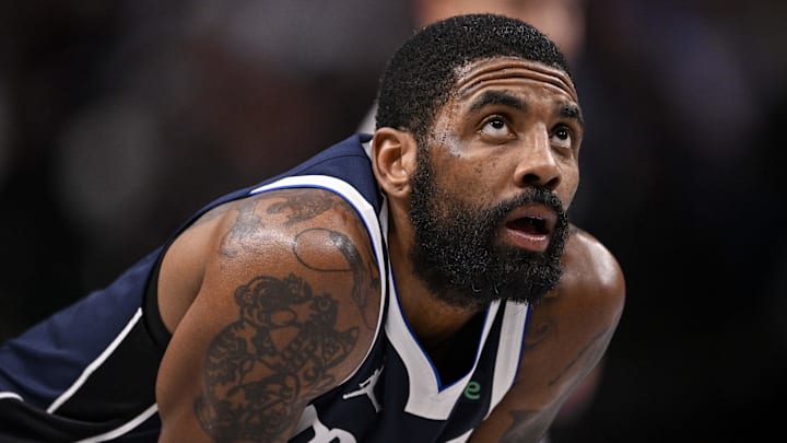Feb 12, 2025; Dallas, Texas, USA; Dallas Mavericks guard Kyrie Irving (11) during the game between the Dallas Mavericks and the Golden State Warriors at the American Airlines Center. Mandatory Credit: Jerome Miron-Imagn Images Feb 12, 2025; Dallas, Texas, USA; Dallas Mavericks guard Kyrie Irving (11) during the game between the Dallas Mavericks and the Golden State Warriors at the American Airlines Center. Mandatory Credit: Jerome Miron-Imagn Images