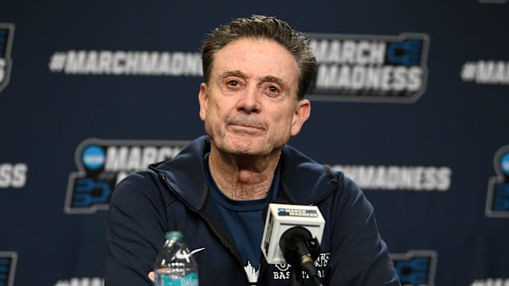 St. John's Red Storm head coach Rick Pitino speaks on Mar 19, 2025.
