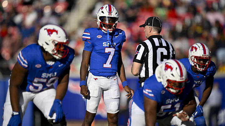 SMU is favored to make the College Football Playoff over Alabama. SMU is favored to make the College Football Playoff over Alabama.
