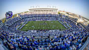 Nov 8, 2025; Fort Worth, Texas, USA; A view of the stadium and the field and the fans during the game between the TCU Horned Frogs and the Iowa State Cyclones at Amon G. Carter Stadium. Mandatory Credit: Jerome Miron-Imagn Images