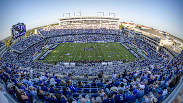 Nov 8, 2025; Fort Worth, Texas, USA; A view of the stadium and the field and the fans during the game between the TCU Horned Frogs and the Iowa State Cyclones at Amon G. Carter Stadium. Mandatory Credit: Jerome Miron-Imagn Images