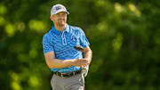 Jul 5, 2025; Silvis, Illinois, USA; Brian Campbell tees off on the 2nd hole during the third round of the John Deere Classic golf tournament. Mandatory Credit: Marc Lebryk-Imagn Images