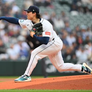 Seattle Mariners pitcher Bryan Woo throws during a game against the New York Yankees on May 13 at T-Mobile Park.