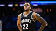 Feb 4, 2024; Philadelphia, Pennsylvania, USA; Providence Friars guard Devin Carter (22) looks on against the Villanova Wildcats in the second half at Wells Fargo Center. Mandatory Credit: Kyle Ross-USA TODAY Sports