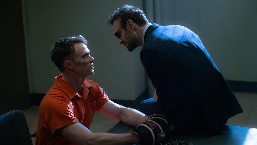 (L-R) Ben Poindexter/Bullseye (Wilson Bethel) and Matt Murdock/Dardevil (Charlie Cox) in Marvel Television's DAREDEVIL: BORN AGAIN, exclusively on Disney+. Photo by Giovanni Rufino. © 2025 MARVEL.
