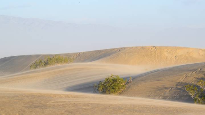 Winds at Mesquite Flat Sand Dunes in Death Valley