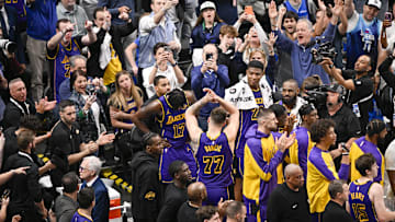 A view of the fans as Los Angeles Lakers guard Luka Doncic leaves the game during the game between the Dallas Mavericks and the Los Angeles Lakers at American Airlines Center. 