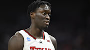 Mar 27, 2025; San Francisco, CA, USA; Texas Tech Red Raiders forward Federiko Federiko (33) walks on court during the first half against the Arkansas Razorbacks during a West Regional semifinal of the 2025 NCAA tournament at Chase Center. Mandatory Credit: Eakin Howard-Imagn Images