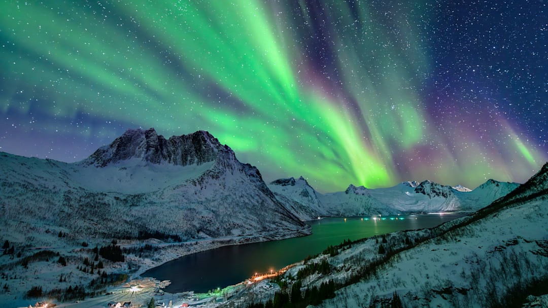 The northern lights over Norway. The northern lights over Norway.