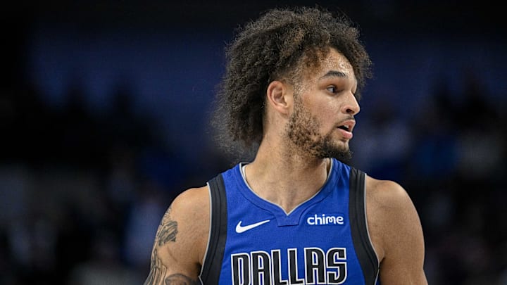 Dec 2, 2023; Dallas, Texas, USA; Dallas Mavericks center Dereck Lively II (2) In action during the game between the Dallas Mavericks and the Oklahoma City Thunder at the American Airlines Center. Mandatory Credit: Jerome Miron-Imagn Images