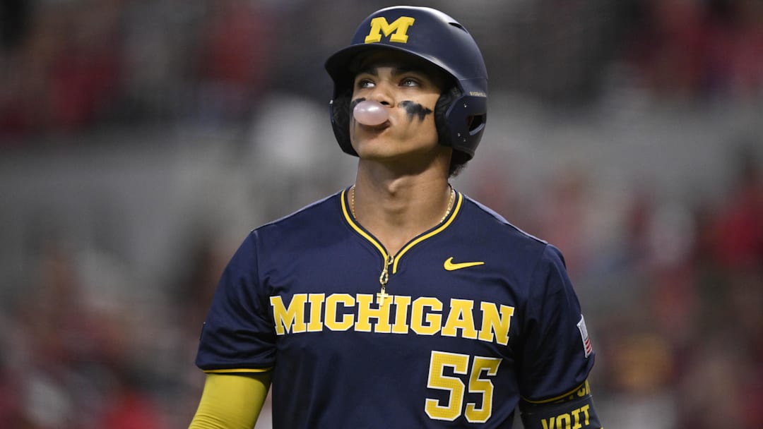 Feb 23, 2025; Arlington, TX, USA; The Michigan Wolverines play the Arkansas Razorbacks during the Amegy Bank College Baseball Series presented by Kubota Weekend 2 at Globe Life Field.