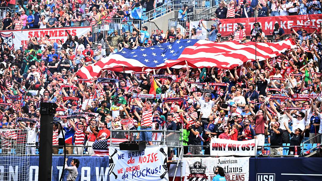 May 31, 2026; Charlotte, North Carolina, USA; United States fans cheer in the first half at Bank of America Stadium. Mandatory Credit: Bob Donnan-Imagn Images