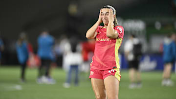 Portland Thorns FC midfielder Sam Coffey (17) reacts after the loss against the Chicago Red Stars at Providence Park 