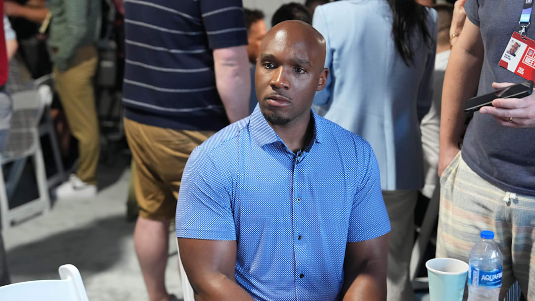 Mar 31, 2025; Palm Beach, FL, USA;  Houston Texans head coach DeMeco Ryans answers questions from the media during the NFL Annual League Meeting at The Breakers. Mandatory Credit: Jim Rassol-Imagn Images