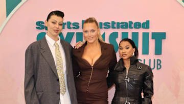Lauren Chan, Camille Kostek and Jordan Chiles at the 2025 SI Swimsuit Social Club
