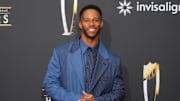 Feb 8, 2024; Las Vegas, NV, USA; Victor Cruz on the red carpet before the NFL Honors show at Resorts World Theatre.  
