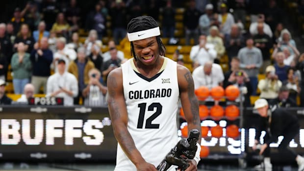 Dec 21, 2024; Boulder, Colorado, USA; Colorado Buffaloes Heisman trophy winner Travis Hunter before the game against the Bell