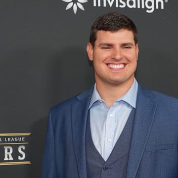 Feb 6, 2025; New Orleans, LA, USA;  Trey Hendrickson on the red carpet before Super Bowl LIX NFL Honors at Saenger Theatre. Mandatory Credit: Kirby Lee-Imagn Images