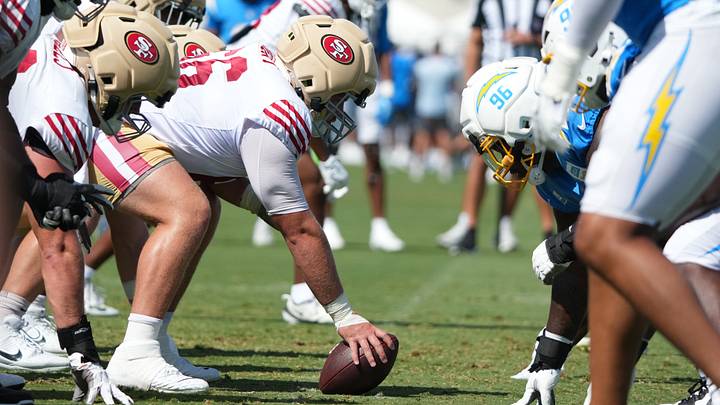 San Francisco 49ers center Drake Nugent (66)