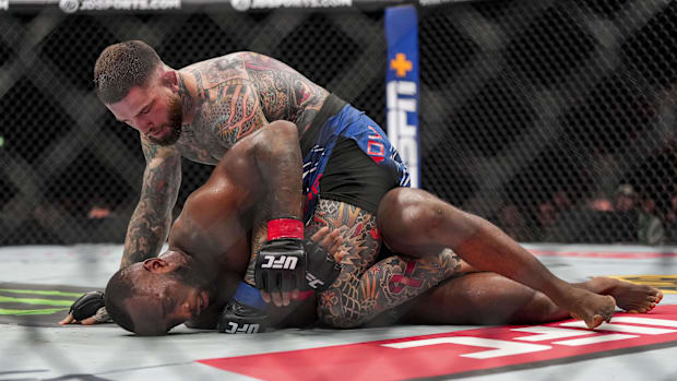 Sean Brady grapples Leon Edwards at UFC London