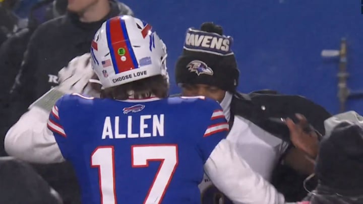 Josh Allen and Lamar Jackson shared a classy moment after Buffalo's win. 